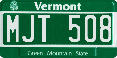 VT license plate MJT508