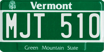 VT license plate MJT510
