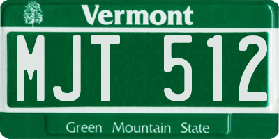 VT license plate MJT512