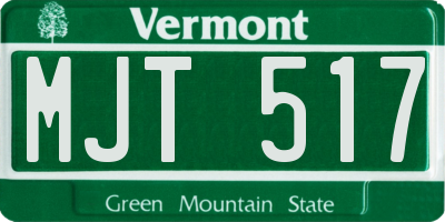 VT license plate MJT517