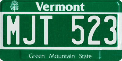 VT license plate MJT523
