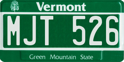VT license plate MJT526