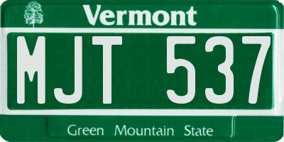 VT license plate MJT537