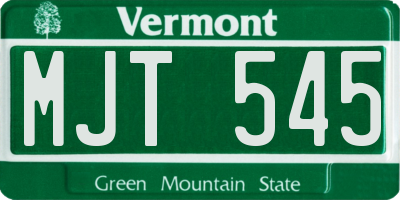 VT license plate MJT545
