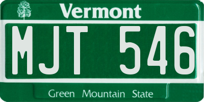 VT license plate MJT546