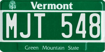 VT license plate MJT548