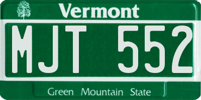 VT license plate MJT552