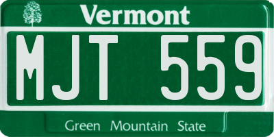 VT license plate MJT559