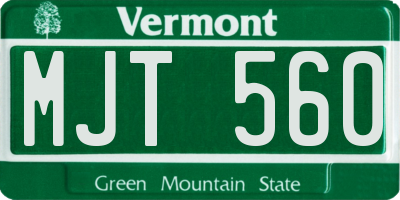 VT license plate MJT560