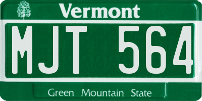 VT license plate MJT564