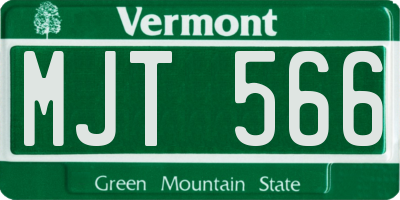 VT license plate MJT566