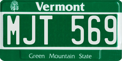 VT license plate MJT569