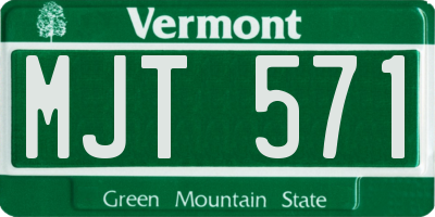 VT license plate MJT571