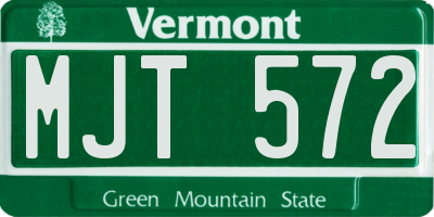 VT license plate MJT572