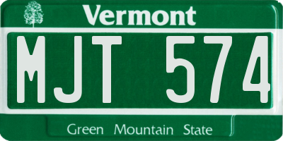 VT license plate MJT574