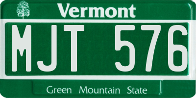 VT license plate MJT576