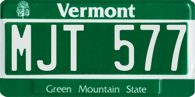 VT license plate MJT577