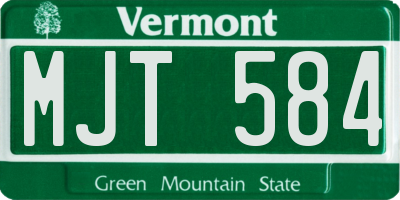VT license plate MJT584