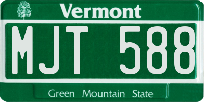 VT license plate MJT588
