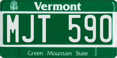 VT license plate MJT590