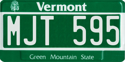 VT license plate MJT595