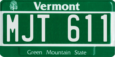 VT license plate MJT611