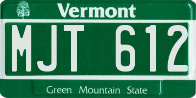 VT license plate MJT612