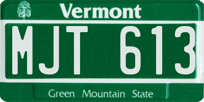 VT license plate MJT613