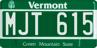 VT license plate MJT615