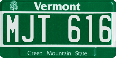 VT license plate MJT616