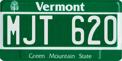 VT license plate MJT620
