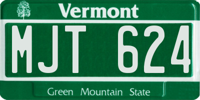 VT license plate MJT624