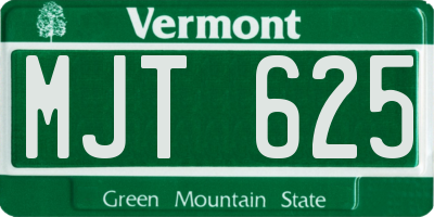 VT license plate MJT625