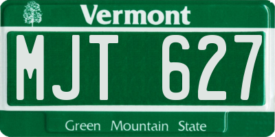VT license plate MJT627