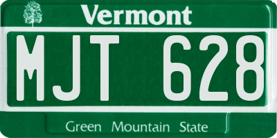 VT license plate MJT628