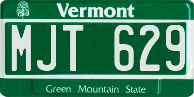 VT license plate MJT629