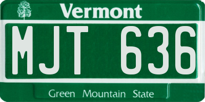 VT license plate MJT636