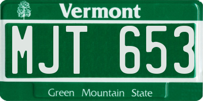 VT license plate MJT653