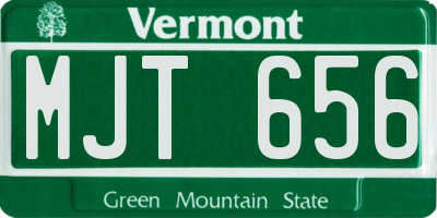 VT license plate MJT656