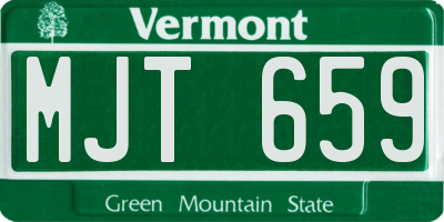 VT license plate MJT659