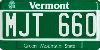 VT license plate MJT660