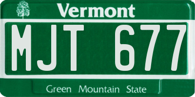 VT license plate MJT677
