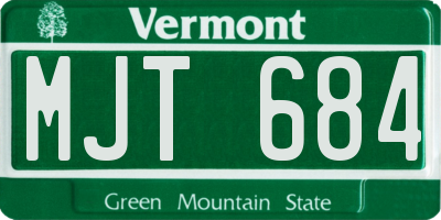 VT license plate MJT684