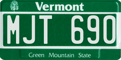 VT license plate MJT690
