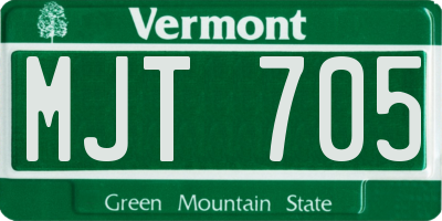 VT license plate MJT705