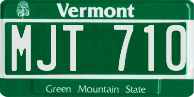 VT license plate MJT710