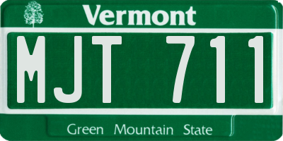 VT license plate MJT711