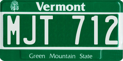 VT license plate MJT712