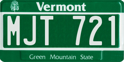 VT license plate MJT721