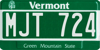 VT license plate MJT724